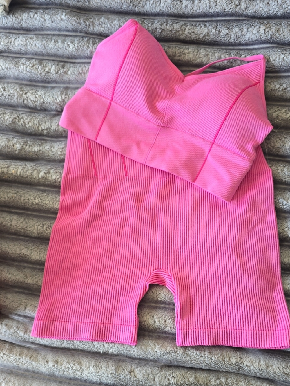 Hot Pink Ribbed Two-Piece Active Set